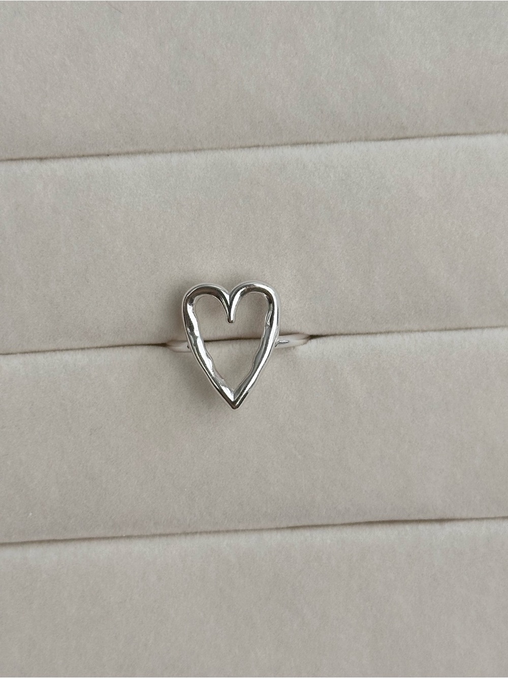 Sterling Silver Heart Adjustable Ring - Picture 2 of 4